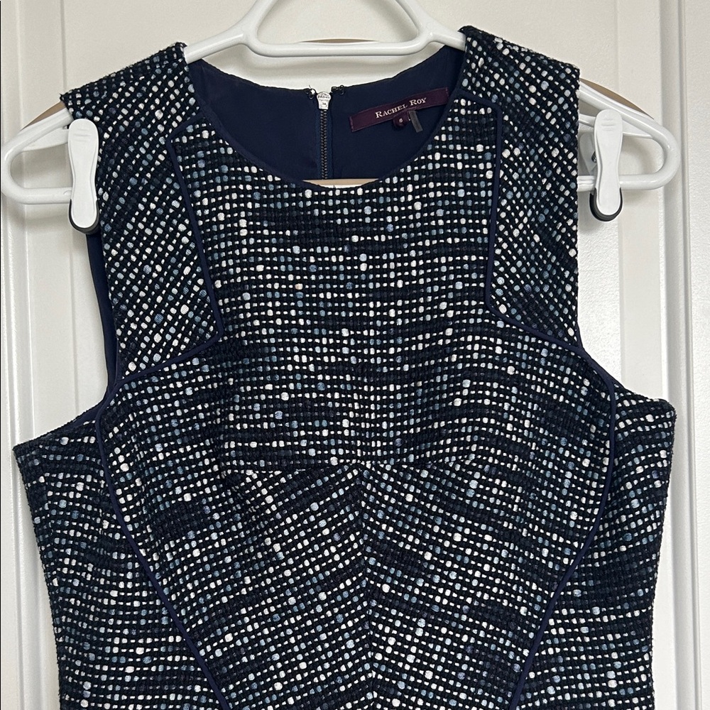 RACHEL Roy Navy White Textured Dress